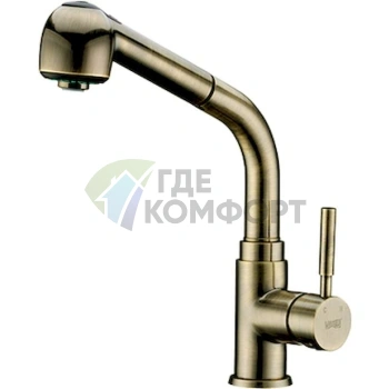 Смеситель для кухни Wasserkraft A8237 в цвете светлая бронза