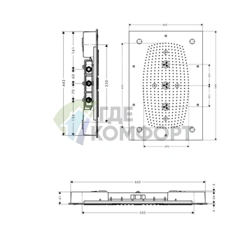 Потолочная душевая система с подсветкой HG Raindance Rainmaker 680x460 хром (28418000) - фото 2