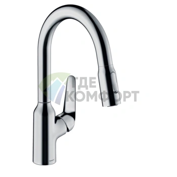 Кухонный смеситель Hansgrohe Focus M42 с вытяжным душем, хром (71801000) - фото 1