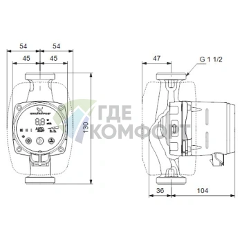 Циркуляционный насос Grundfos ALPHA3 25-80 130 - фото 3