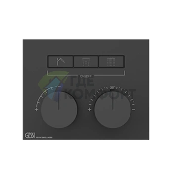 Термостат для душа Gessi Hi-Fi Black Metal Brushed PVD с подключением до 3 источников (63006#707) - фото 1