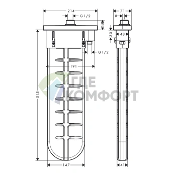 Смеситель для ванны Hansgrohe sBox с овальной розеткой в полированном золоте (28020990) - фото 2