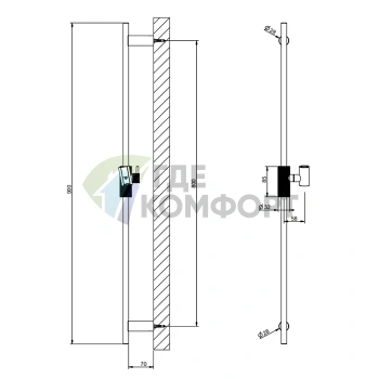 Душевая штанга Gessi Ingranaggio в цвете Finox Brushed Nickel (63585#149) - фото 2