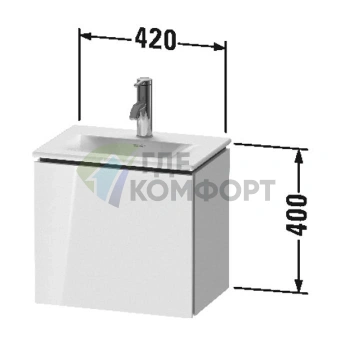 Тумба подвесная Duravit L-Cube 400 мм White High Gloss с одной дверцей (LC6133R2222) - фото 2