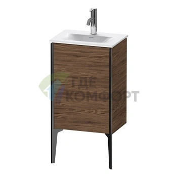 Подвесная тумба Duravit XViu 591x430x310 мм, цвет walnut dark/черный матовый (XV4068LB221) - фото 1