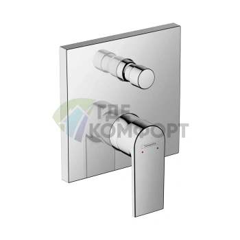 Встраиваемый смеситель для ванны Hansgrohe Vernis Shape с переключателем, хром (71468000) - фото 1