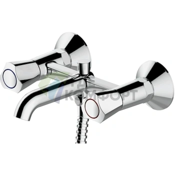 Смеситель для ванны с душем Bravat Duo F6133186CP-B-RUS в цвете шампань - фото 2