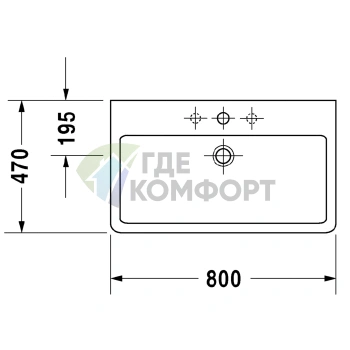 Раковина Duravit Vero 800x470 мм белая встраиваемая (454800000) - фото 3
