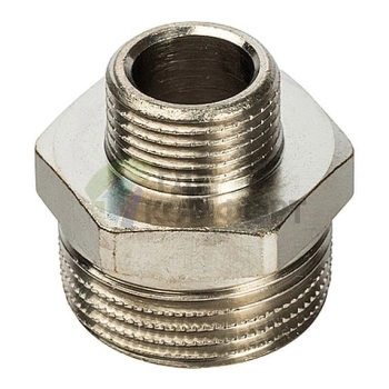Ниппель STOUT НН переходной 3/4 x 3/8 никелированный - фото 1