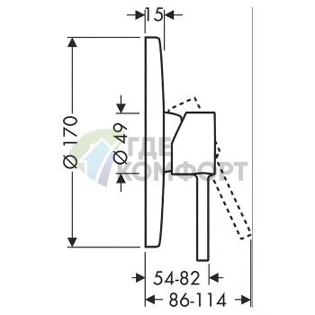 Смеситель для душа AX Starck в цвете полированное красное золото (10616300) - фото 2
