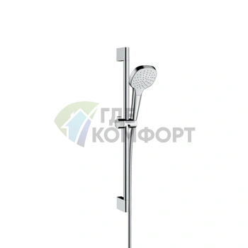 Душевой набор HG Croma Select E: штанга 650 мм, ручной душ Rain 110 мм, шланг, белый/хром (26584400) - фото 1