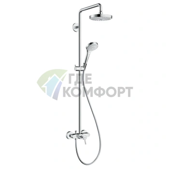 Душевая система HG Croma Select S: верхний душ и ручной душ 2 в 1 (белый/хром) (27255400) - фото 1