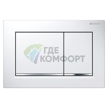 Кнопка смыва Geberit Omega 30 (115.080.KJ.1) — белая с хромированными элементами - фото 1