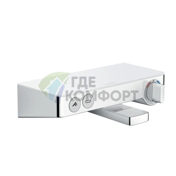 Настенный термостат для ванны Hansgrohe Ecostat Select с полкой из стекла и изливом (13151400) - фото 1