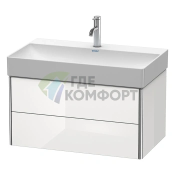 Тумба подвесная Duravit XSquare 397 мм белая глянцевая с 2 ящиками (XS416202222) - фото 1