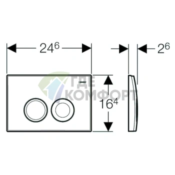 Кнопка смыва Geberit Delta 21 115.125.46.1 для скрытого монтажа, матовый хром - фото 2