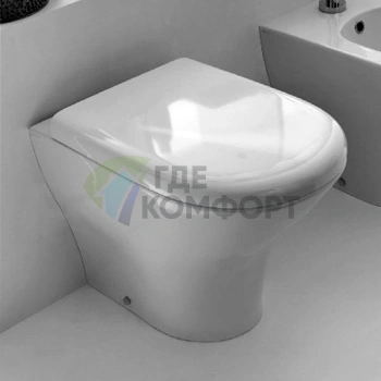 Унитаз напольный безободковый Kerasan Aquatech 555×355 мм, белый (371801) - фото 1