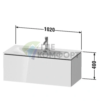 Подвесная тумба Duravit L-Cube White High Gloss: элегантная функциональность для вашей ванной (LC613802222) - фото 2