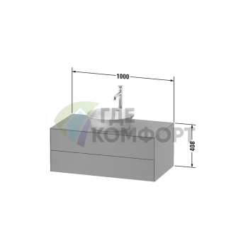 Подвесная тумбочка Duravit White Tulip, 408x1000x550 мм, 2 ящика, белый глянец (WT498608585) - фото 2