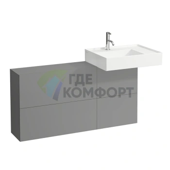Тумба под раковину Laufen Kartell 120 см, сланцево-серый, с фасадом на 1 дверцу и 2 створки (4.0829.2.033.642.1) - фото 1