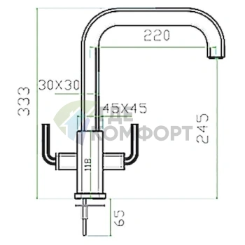 Кухонный смеситель Zorg Inox Levos-D с вращающимся изливом - фото 2