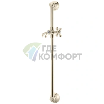 Душевая штанга Nicolazzi Doccia 545 мм с держателем, цвет Polished Nickel (C8071NL) - фото 1