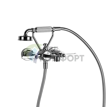 Смеситель для ванны GESSI VENTI20: двухвентильный настенный с ручным душем (хром) (65113#031) - фото 1