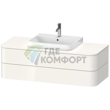 Подвесная тумба Duravit Happy D.2 Plus 408x1300x550 мм, 2 ящика, белый глянец (HP496202222) - фото 1