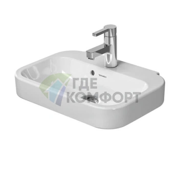 Раковина DURAVIT Happy D2 50x36 см белая с отверстием под смеситель и системой слив-перелив (709500000) - фото 1
