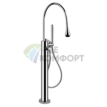 Напольный термостатический смеситель Gessi Goccia для ванны с ручным душем, белый матовый (24978#279) - фото 1