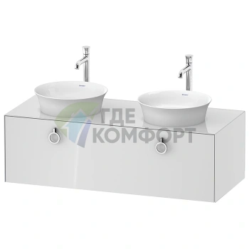 Подвесная тумбочка Duravit White Tulip, 408x1300x550 мм, белый высокоглянцевый, с ящиком (WT4983B8585) - фото 1