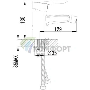 Смеситель для биде Lemark Mars LM3508C хром вертикальный - фото 2