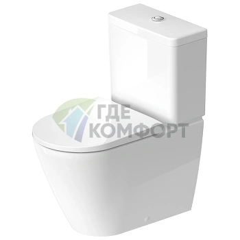 Бачок унитаза Duravit D-Neo 395x180 мм с нижним подключением и двойным сливом 6/3 л, белый (944100005) - фото 1