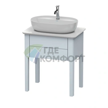 Напольная тумба Duravit Luv с выдвижным ящиком, 743x688x450 мм, светло-голубой шелковисто-матовый (LU956009797) - фото 1