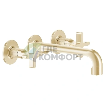 GESSI INCISO Встраиваемый смеситель для раковины на 3 отверстия с позолотой (58190#246) - фото 1