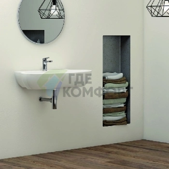 Подвесная раковина AZZURRA COMODA 65×50 см белая с отверстием под смеситель - фото 2