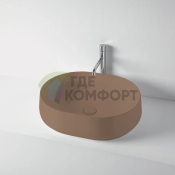 Раковина накладная KERASAN F10 56x44 см без отверстия под смеситель, цвет Bruno Matt (460588) - фото 1