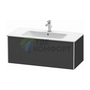 База под раковину Duravit XSquare 1010x478x400 мм с выдвижным ящиком, цвет графит матовый (XS407304949) - фото 1