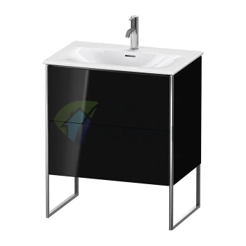 Тумба напольная Duravit XSquare под раковину с двумя ящиками, Black High Gloss (XS452304040) - фото 1