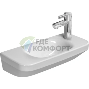 Умывальник Duravit DuraStyle 500x220 мм без перелива, белый, отверстие для смесителя справа (713500008) - фото 1