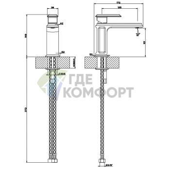 Смеситель для раковины Gessi Eleganza однорычажный, без донного клапана, хром (46002#031) - фото 2