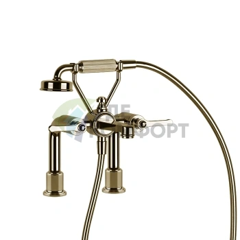 Смеситель для ванны GESSI VENTI20 с ручным душем, двухвентильный, цвет Brass PVD (65115#710) - фото 1