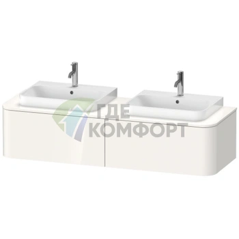 Подвесная тумба Duravit Happy D.2 Plus 160 см, 2 ящика, глянцевый белый (HP4946B2222) - фото 1