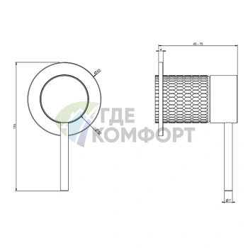 Встраиваемый смеситель GESSI 316 Black XL для одного источника (54219#299) - фото 2