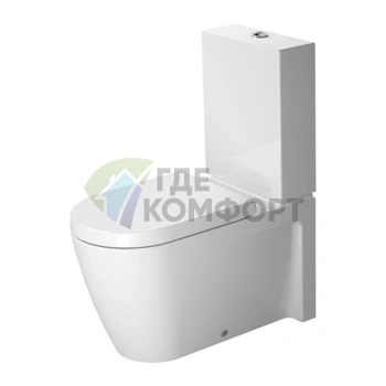 Унитаз Duravit моноблок приставной 725x370 мм с универсальным сливом и креплением, белый (2129090000) - фото 1
