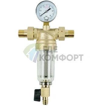 Фильтр тонкой очистки промывной с манометром, Tim JH-1002 1/2