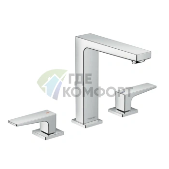 Смеситель для раковины Hansgrohe Metropol 160, 3 отв., с донным клапаном, хром (32515000) - фото 1