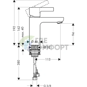 Смеситель для раковины Hansgrohe Metris S настенный 31068000 - фото 3