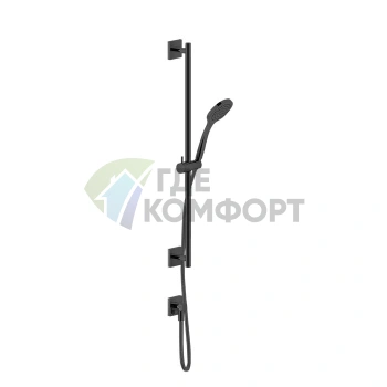 GESSI Rilievo: Душевая штанга с лейкой и настенным подключением, цвет Nero XL (59242#299) - фото 1