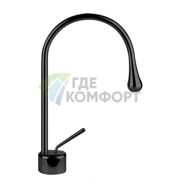 Смеситель для раковины Gessi Goccia на 1 отверстие, излив 174 мм R90, черный (33601#299) - фото 1